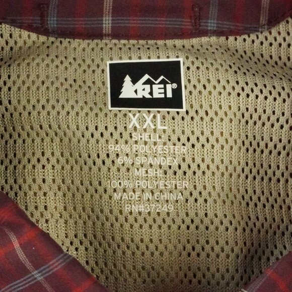 REI Men's Casual Button Down Shirt - Red Plaid - Picture 4 of 10